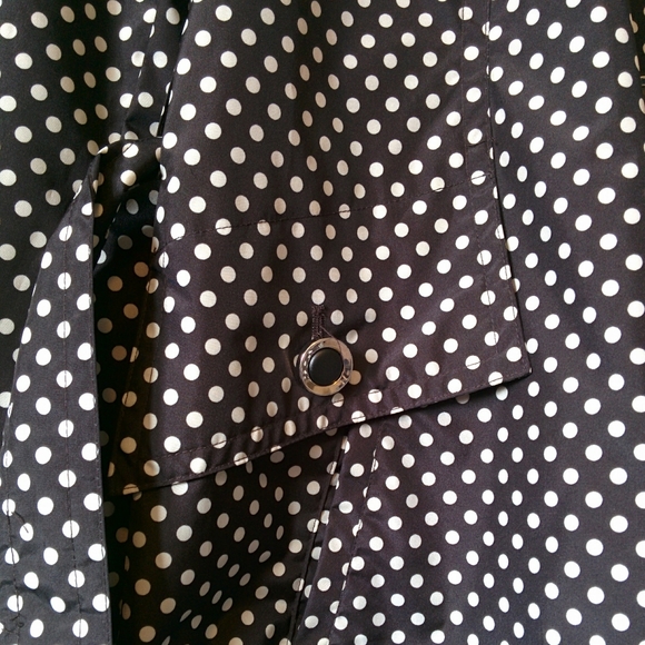 Style&Co. Black & White Polka-Dot Trenchcoat, Sz L - Picture 7 of 8